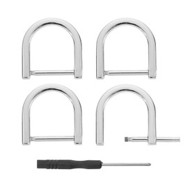 sourcing map D-Rings Screw in Shackle, 4Pcs 0.98 Inch Zinc Alloy Horseshoe U Shape D Ring Buckles for Purse DIY Leather Craft Keychain, Silver