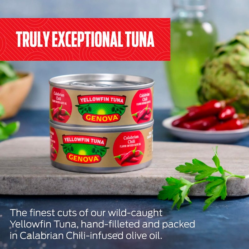 Genova Premium Yellowfin Tuna in Calabrian Chili Infused Olive Oil,