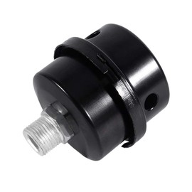 Air Compressor Silencer Filter, Pack of 2 Air Compressor Silencer, Rear Silencer, 1/2 Inch 20 mm Thread, Black Metal Intake Filter, for Air Compressor Filter, Air Compressor