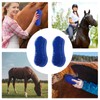 NIYATA 2Pcs Horse Grooming Brush,Blue Horse Brushes for Grooming,Equestrian Massage
