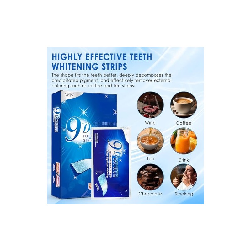 MYDEAR Tiras Blanqueadoras Dientes,28 Piezas Whitening Strips profesional blanqueador dental,