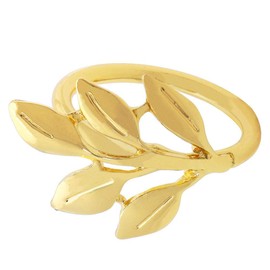 CENPEK 6pcs Leaf Napkin Rings Holders Fall Party Napkin Rings for Christmas Thanksgiving Parties, Wedding Adornment, Table Decoration Accessories, Gold