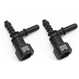 5/16 (7.9mm) SAE to 1/4(6.3mm) ID 5/16(8mm) OD Nylon Tubing Fuel Line Quick Release T Tee Connector, Pack of 2