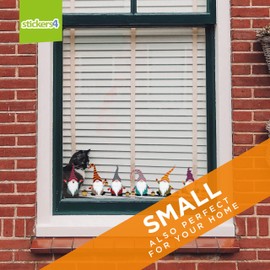 Christmas Window Stickers Display - Christmas Window Decorations - 6 Colourful Scandinavian Christmas Gnomes Glass Clings - Reusable Sticker for Windows and Door - 6 Small Nordic Decorative Decals