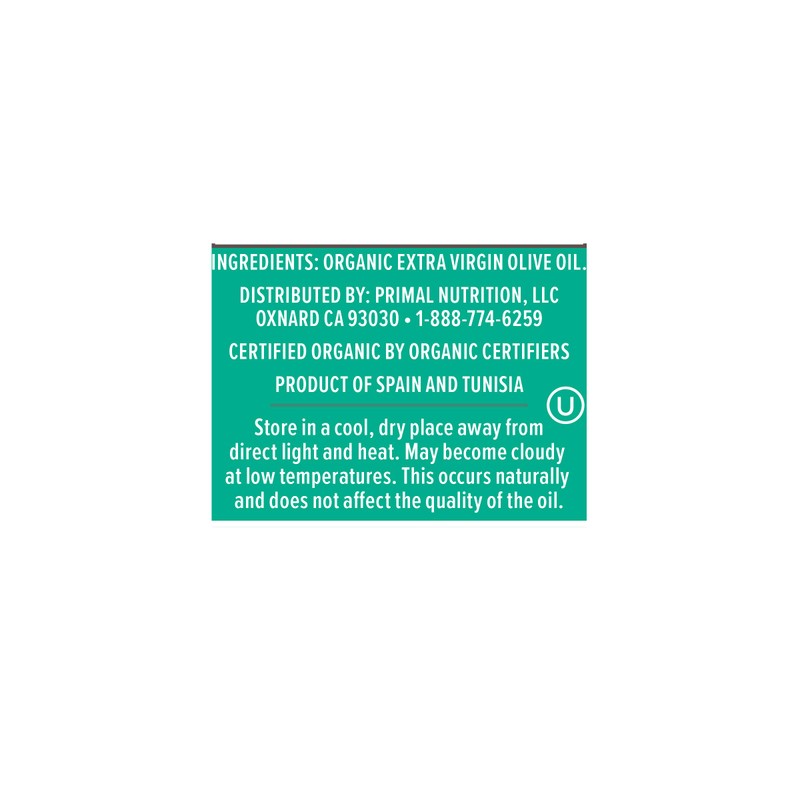 Primal Kitchen Organic Extra Virgin Olive Oil, NAOOA Certified for
