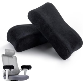 1 Par Reposabrazos Ergonómicos para Silla, Cómodo Forro Polar Corto Cojín Reposabrazos para Silla, Almohadillas de Reposabrazoss de Espuma Viscoelástica, para (Terciopelo de Cristal)