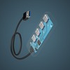 KabelDirekt – USB-3.0-Hub 4-Port (Slim-Design, Plug & Play an PC/Notebook/Mac,
