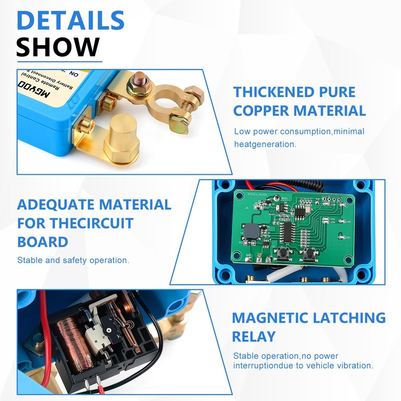 MGYOO Kill Switch for Car 12V 240A Remote Battery Disconnect