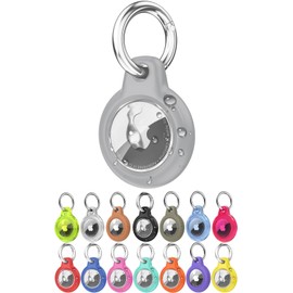 Sass Gadget (Safe to Put Anywhere) Airtag Case, Waterproof, Air Tag, Keys, Anti-Lost, Cover, Carabiner, Kids, Dogs, Collar, (Gray)