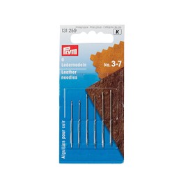 Prym Leather, 3-7, 6 pc Hand Needles, 6 Piece, Silver