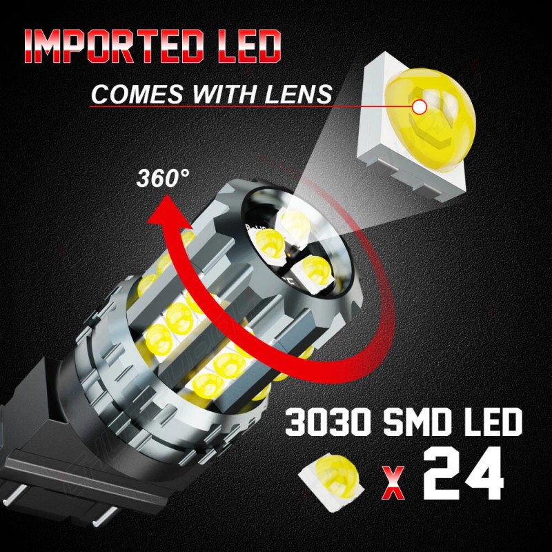 CHUSYYRAY LED Backup Reverse Light Bulbs 2pc 6000K For Chrysler