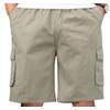 Putaowor Mens Cotton Loose Fit Full Elastic Waist Twill Cargo