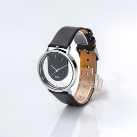 KLON INVISIBLE RELATION Men's Wristwatch, Popular Brand, Leather, Stylish, Unisex, Gray, Skeleton Watch, 1.6 inches (40 mm), Black, Classic