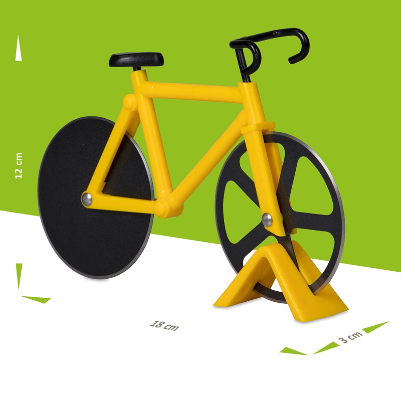 Pizza Cutter in Bicycle Design Yellow / Black 18 x