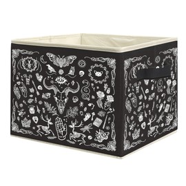 uinwk Halloween Gothic Witchy Storage Bins, Dark Academia Witchcraft Magic Moon Skull Collapsible Storage Box Laundry Basket with Handle for Home Bedroom Bathroom Office Clothes Books