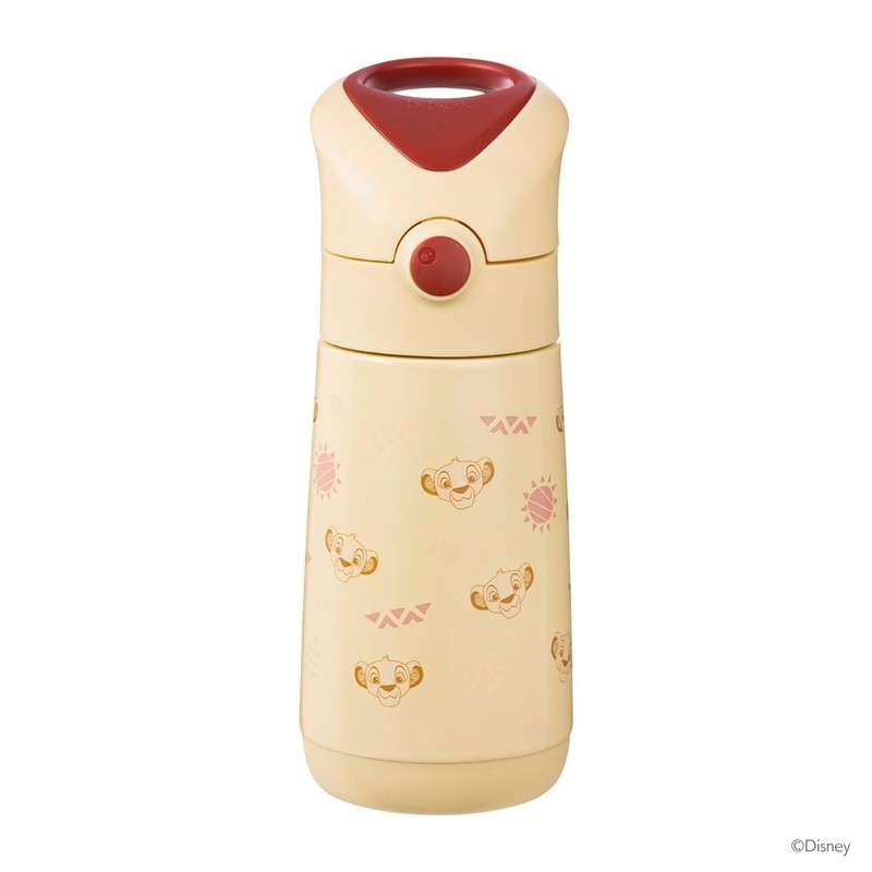 b.box Insulated Drink Bottle with Straw, Cold Retention, One-push Type,