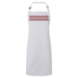 Fabulous Premium-Küchenschürze Weiß Muster Rot Stil Stickerei Pixel Aztec Abstract