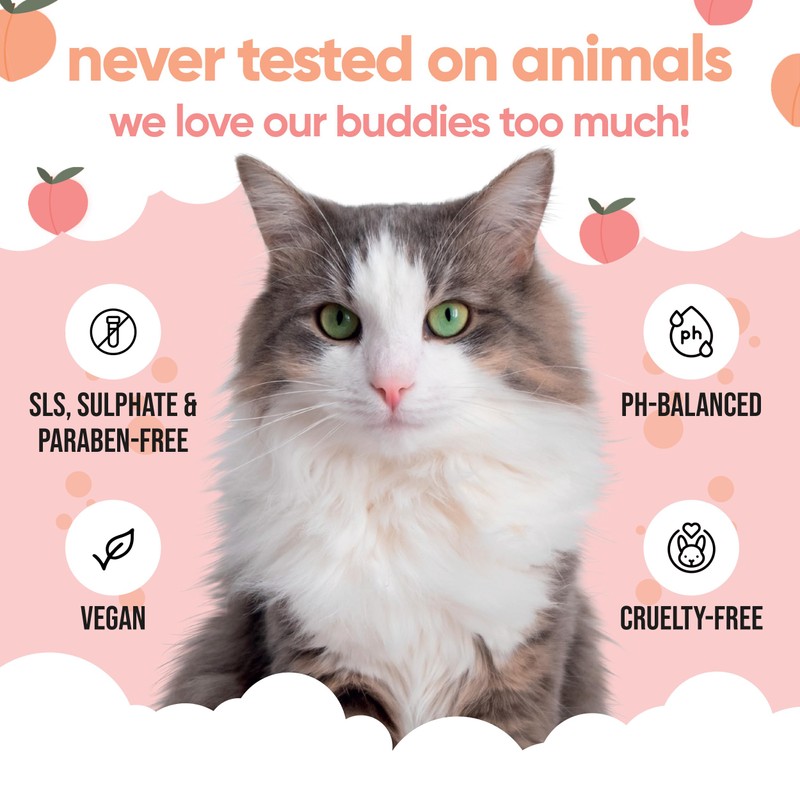Buddycare Peach Cat Shampoo - Deep Cleansing Shampoo for Cats