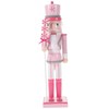 LIOOBO Pink Christmas Nutcracker: Pink Nutcracker Figures, 14-Inch Wooden Nutcracker,