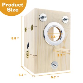 CooShou Bird Nest Box Parakeet Breeding Nest Box Bird Nest House Wooden Acrylic Transparent Breeding Box for Finch Lovebirds Cockatiel Budgie Conure Parrot