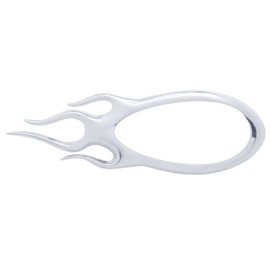 United Pacific Red LED Tear Drop Trailer Stop Turn Brake Tail Lights/Chrome Flame Bezel