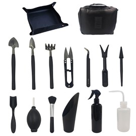 bociloy 15Pcs Succulent Tools Kit with Organizer Bag Plant Repotting Mat Mini Garden Transplanting Tools for Indoor Outdoor Miniature Plant Care