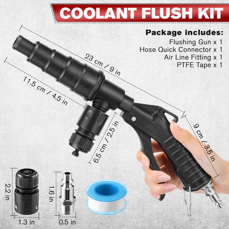 Gulfmew Coolant System Flush Gun, Lever Action Heater Core Flush