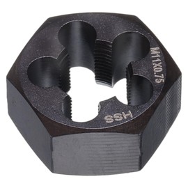 sourcing map Hex Threading Die M11 x 0.75 Metric Thread Right Hand High Speed Steel Rethreading Fixed Die Screw Cutting Tapping Repair Tool