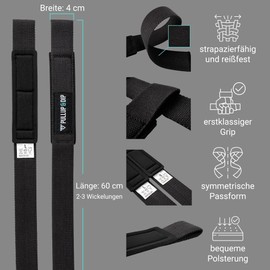 PULLUP & DIP Weight Lifting Straps for Weight Training, Padded Weight Lifting Loops, Wrist Straps, Pull Loops for Weightlifting, Bodybuilding, Lat Pull, Deadlifts, Lifting Straps (1 Pair) (Grey)