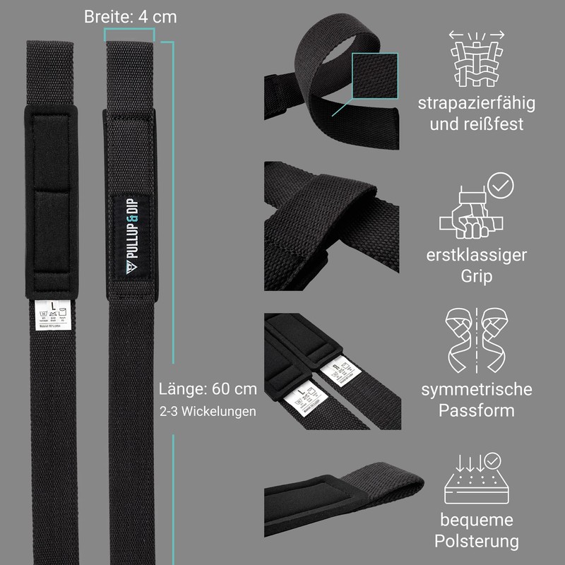 PULLUP & DIP Weight Lifting Straps for Weight Training, Padded
