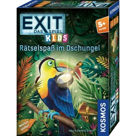 KOSMOS 683375 EXIT® - Das Spiel Kids - Rätselspaß im Dschungel, Rätselspiel ab 5 Jahre für 1-4 Kinder, mehrfach spielbar, Escape Room Spiel, EXIT Game, Kinderspiel