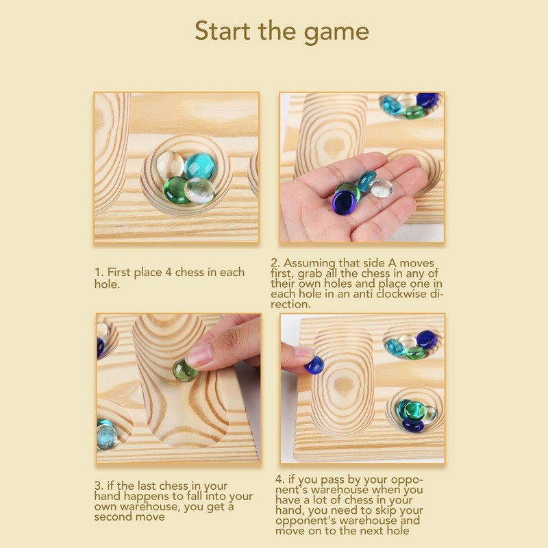 Folding African Stone Game Wooden Intellectual Logic Thinking Training Parent