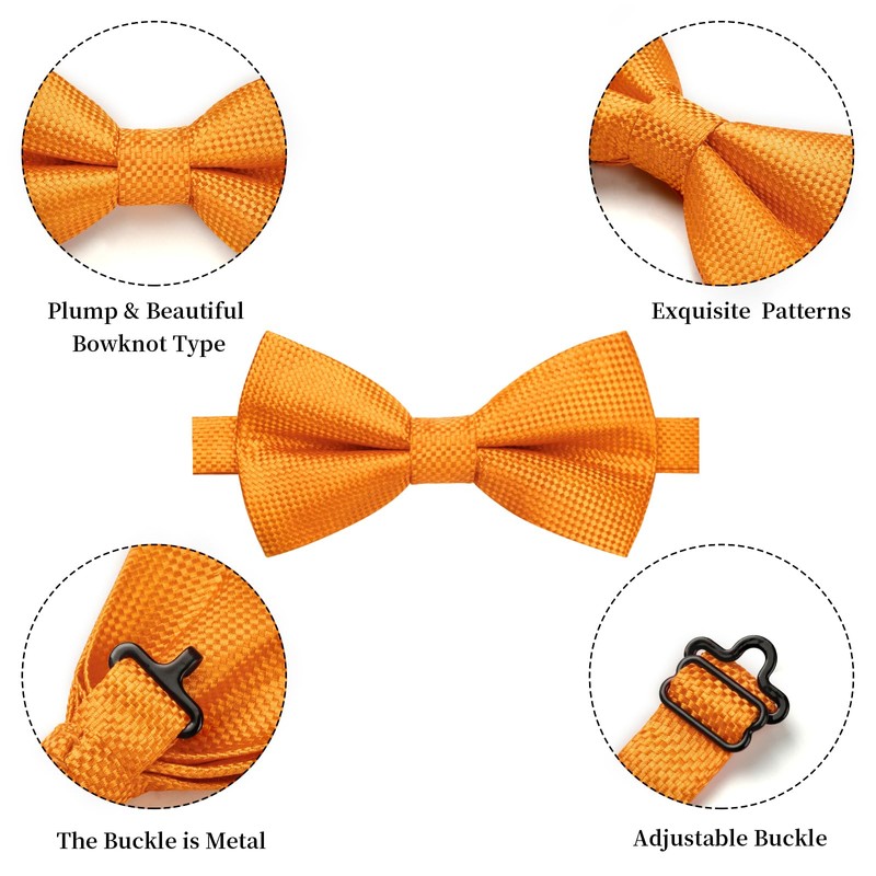 Enlision Bow Tie for Men Plain Bow Tie with Pocket