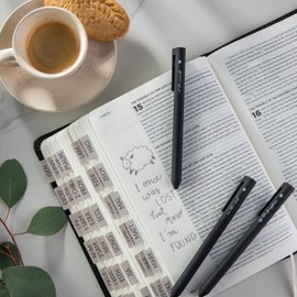 DIVERSEBEE Black Gel Ink Pens, 0.5 mm Gel Pens Fine Point, Bible Pens No Bleed Through with Cute Fine Tip, Bible Study Journaling Supplies, 5 Pack Gel Pen Set