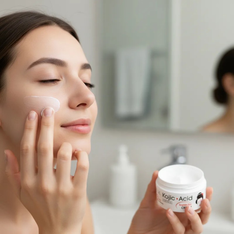 Crema Aclarante Iluminadora Ácido Kójico Manchas Paño 120g Mixta Día