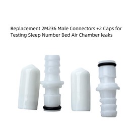 Replace Replacement 2 M236 Male Connectors + 2 Caps for Testing Sleep Number Bed Air Chamber leaks