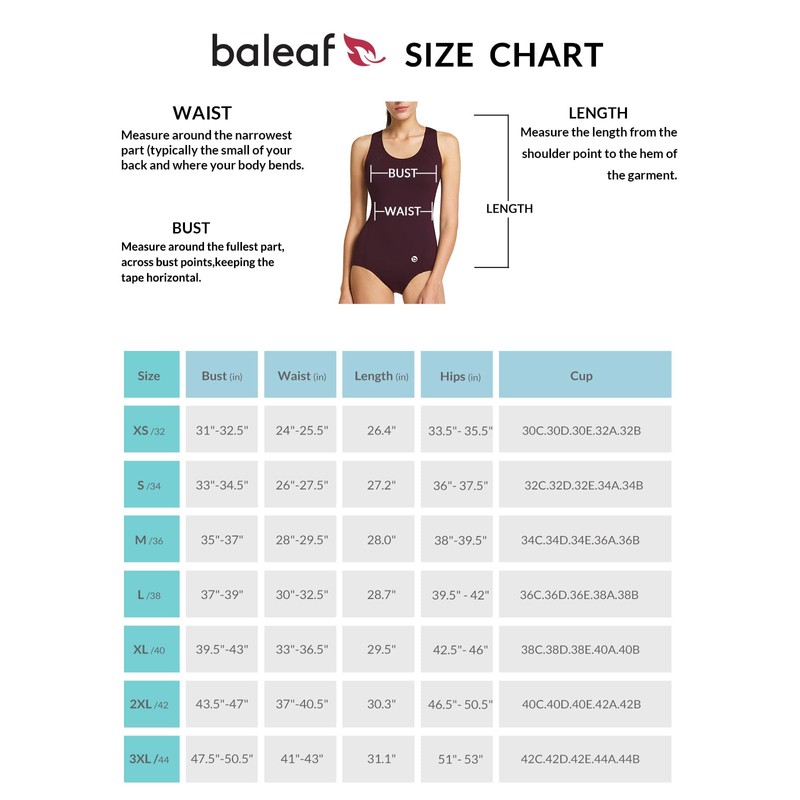 BALEAF - Traje de baño Deportivo de una Pieza con