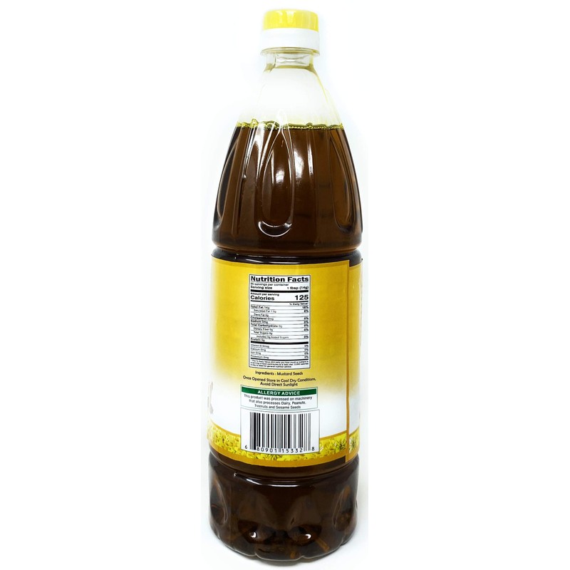 Rani Mustard Oil (Kachi Ghani) 33.8 Ounce (1 Liter) Pack