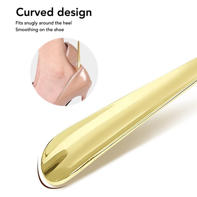 Lion Head Alloy Shoehorn Ergonomic Curves Metal Long Shoehorn with