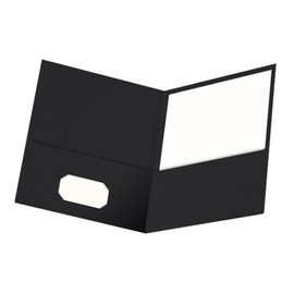 Oxford Two Pocket Folders, Paper, Letter Size, Black, 6 per Pack, Durable and Recycled File Folders for School and Office Use