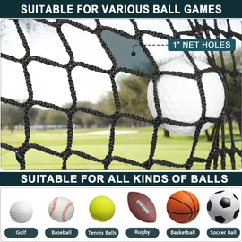 Golf Netting 10X20Ft Golf Practice Net with Target, Sport Practice Barrier Net, Heavy Duty Nylon Sport Netting Golf Hitting Net for Baseball, Hockey, Soccer, Tennis DIY Ball Net for Backyard, Garage