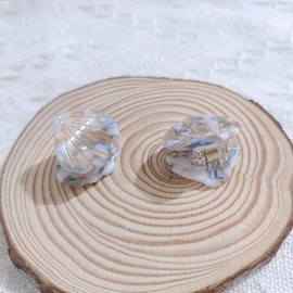 Seashell Hair Clip 2Pcs, Small Resin Shell Claw Clips for Women - Light Blue, Hair Accessories for Girls Women Beach Party Decorations