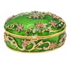 Hand Painted Flower Trinket Box Classic Realistic Detail Hinged Jewelry