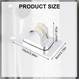 FRAMAD 4 PCS Shower Head Holder Wall Mount, Adhesive Handle Hose Sprayer Black Silver