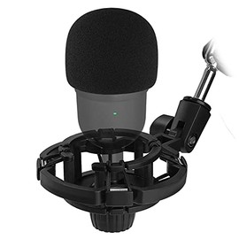 Silence Razer Mini Shock Mount with Foam Windscreen Cover, Anti-Vibration Suspension Shockmount Mic Holder Clip Pop Filter to Blocks Out Plosives for Seiren USB Streaming Microphone AVATAR