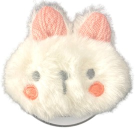 Rabbit Plush Magnetic Suction Magnet Folding Smartphone Grip Sockets Korean Smartphone Ring Stand Grip Tok Bunker Ring Smartphone Drop Prevention Mobile Ring Grip Cute Rabbit (Pink)