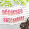 Press on Nails Long Square Fake Nails with 3D Flower