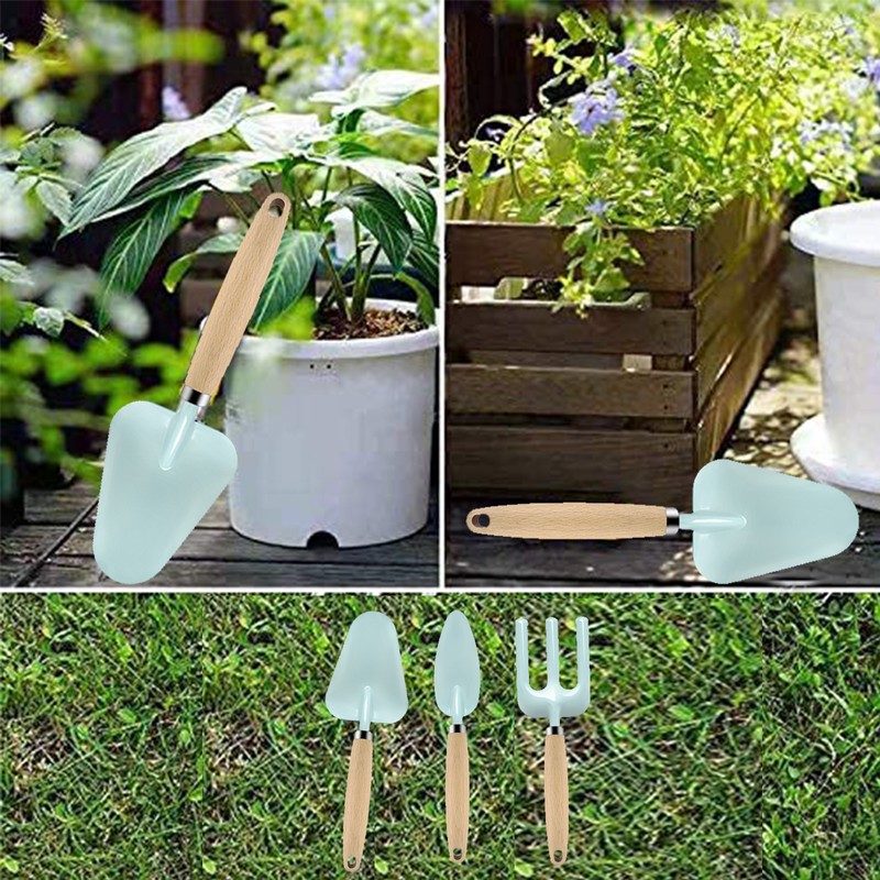 4pcs Garden Shovel Multipurpose Efficient Cartoon Wood Handle Digging Shovel