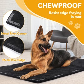 HOMBYS Chew Proof Dog Bed Mat with 12 Metal Rivets - Indestructible Kennel Pad for Teething Puppies & Aggressive Chewers, Durable Waterproof Crate Mat for Medium Dogs, 23" x 17" (Indoor/Outdoor Use)