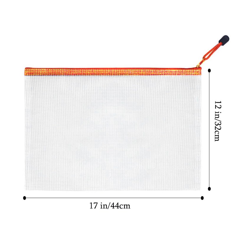 HLDInie Mesh Zipper Pouch Bag,A3 Zipper Bag for Organizing Storage,